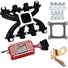 300-132BKK Single Plane Mid-Rise Carbureted Intake Manifold Kit GM LS1/LS2/LS6 Cathedral Port - image 1