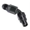 45DEG Elbow- Plug -12 AN Push Lock Hose End- Valved- Buna Seals Black - image 1