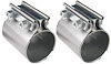 Torca Style 2-1/2 in. Stainless Steel Exhaust Butt Joint Coupler Clamps - image 1