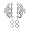 Blackheart BHS5189 Center-Dump Cast-Iron Exhaust Manifolds for GM Gen V LT Engines [Silver Ceramic]