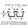 70-3571-58 Flexible Flocked Double U-Channel 96 in. - image 1