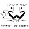 70-3579-58 7/16” Unbeaded Rubber U-Channel - image 1
