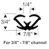 70-3580-58 Unbeaded Rubber Channel 96 in. - image 1