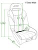 A58-201 GT/S.E. 1 in. Extra Wide Suspension Seat, RZR Models; Can-Am 17-22 Maverick X3; Max {Front/Rear} [Black] - image 2