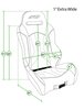 A78-201 XC 1 in. Extra Wide Suspension Seat, RZR Models; Can-Am 17-22 Maverick X3; Max {Front/Rear} [Black] - image 2