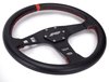 G213 Flat Leather Steering Wheel [Red] - image 2