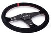 G223 Flat Suede Steering Wheel [Red] - image 4