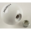 White Replacement Shifter Knob Plastic Ball with Quarter Stick and Hurst Names - image 3