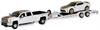 1/64 Scale Diecast Model 2018 Chevrolet 3500 Dually with 2018 Chevrolet Camaro SS and HD Trailer - image 1
