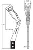Pistol Grip Shifter Stick for Mopar B and E-Body, Wood Grain, 11.5 in. Tall [Chrome, Wood Grip Plates] - image 3