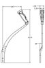 Pistol Grip Shifter Stick for 1968-1970 Mopar B-Body without Console, 20.25 in. Tall [Chrome, Wood Grip Plates] - image 3
