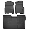 98331 WeatherBeater Front & 2nd Row Floor Liners for 2009-2014 Ford F-150 [Black] - image 1