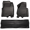 98711 WeatherBeater Front & 2nd Row Floor Liners for 2011-2012 Ford Models [Black] - image 1