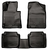 98891 WeatherBeater Front & 2nd Row Floor Liners for 2011-2013 Hyundai Elantra [Black] - image 1