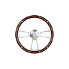 STRF8PW160-69 Steering Wheel 1960-1969 Chevy/GMC C/K Series Trucks, Blazer & Suburban, Custom, Polished/Wood, Bowtie - image 1
