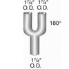 12 overall inlet dia. 3 7/8 O.D. dual outlet both 1 7/8 O.D. 2 1/2 centerline radius aluminized steel - image 3