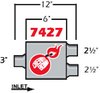 Extreme Muffler 3" Center Inlet/2.5" Dual Outlet - image 2