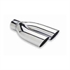 CHROME EXHAUST TIP CLAMP ON DUAL 15 deg ANGLE CUT - image 1