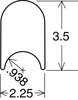 3-1/2" High, Radiused Tab - image 1