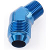 AN to NPT 45-Degree Adapter Fitting [-12 AN Male to 1/2 in. NPT Male, Blue] - image 2