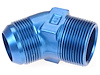 AN to NPT 45-Degree Adapter Fitting [-20 AN Male to 1 1/4 in. NPT Male, Blue] - image 1