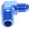 AN to NPT 90-Degree Adapter Fitting [-6 AN Male to 3/8 in. NPT Male, Blue] - image 3