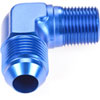 AN to NPT 90-Degree Adapter Fitting [-8 AN Male to 3/8 in. NPT Male, Blue] - image 2