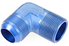 AN to NPT 90-Degree Adapter Fitting [-20 AN Male to 1 1/4 in. NPT Male, Blue] - image 1