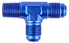 AN to NPT Tee Adapter Fitting [-6 AN to 1/4 in. NPT Male on Run, Blue] - image 1