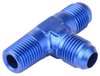 AN to NPT Tee Adapter Fitting [-6 AN to 1/4 in. NPT Male on Run, Blue] - image 3