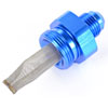 Filtered Carburetor Inlet Fitting for Holley Dual Feed and Q-Jet Carburetors [-6 AN to 7/8 in.-20, Blue] - image 2