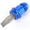 Filtered Carburetor Inlet Fitting for Holley Dual Feed and Q-Jet Carburetors [-8 AN to 7/8 in.-20, Blue] - image 2