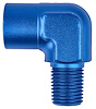 NPT to NPT Adapter Fitting, 90 degree [1/4 in. NPT Male to 1/4 in. NPT Female, Blue] - image 1