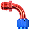 Red and Blue -8 AN Male to -8 AN Female Coupler [90 degree] - image 1