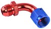 Red and Blue -8 AN Male to -8 AN Female Coupler [90 degree] - image 3