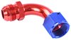 Red and Blue -12 AN Male to -12 AN Female Coupler [90 degree] - image 3