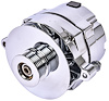 Ford 1-Wire Alternator, 100 amp Output with Serpentine Belt Pulley [Chrome Plated Finish]