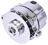 Ford 1-Wire Alternator, 100 amp Output with Single Groove V-Belt Pulley [Chrome Plated Finish]