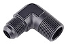 AN to NPT 90-Degree Adapter Fitting [-10 AN Male to 3/4 in. NPT Male, Black] - image 1