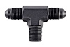 AN to NPT Tee Adapter Fitting [-3 AN Male to -3 AN Male on Run, 1/8 in. NPT Male Center Port, Black] - image 1