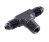 AN to NPT Tee Adapter Fitting [-3 AN Male to -3 AN Male on Run, 1/8 in. NPT Male Center Port, Black] - image 3