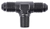 AN to NPT Tee Adapter Fitting [-4 AN Male to -4 AN Male on Run, 1/8 in. NPT Male Center Port, Black] - image 1