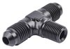 AN to NPT Tee Adapter Fitting [-4 AN Male to -4 AN Male on Run, 1/8 in. NPT Male Center Port, Black] - image 2