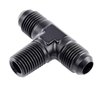 AN to NPT Tee Adapter Fitting [-6 AN Male to -6 AN Male on Run, 1/4 in. NPT Male Center Port, Black] - image 2