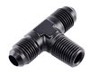 AN to NPT Tee Adapter Fitting [-6 AN Male to -6 AN Male on Run, 1/4 in. NPT Male Center Port, Black] - image 3