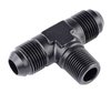 AN to NPT Tee Adapter Fitting [-6 AN Male to -6 AN Male on Run, 3/8 in. NPT Male Center Port, Black] - image 3