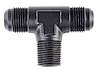 AN to NPT Tee Adapter Fitting [-10 AN Male to -10 AN Male on Run, 1/2 in. NPT Male Center Port, Black] - image 1