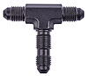 AN to AN Bulkhead Tee Adapter Fitting [-3 AN Male to -3 AN Male Run and -3 AN Male Center Port/Bulkhead, Black] - image 1
