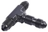 AN to AN Bulkhead Tee Adapter Fitting [-3 AN Male to -3 AN Male Run and -3 AN Male Center Port/Bulkhead, Black] - image 2