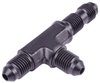 AN to AN Bulkhead Tee Adapter Fitting [-3 AN Male to -3 AN Male Run/Bulkhead and -3 AN Male Center Port, Black] - image 3